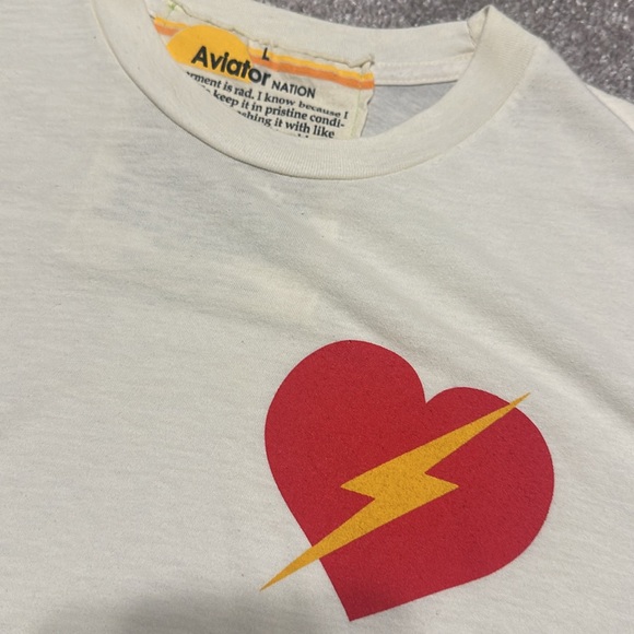 Aviator Nation cropped tee sz L - Picture 3 of 3